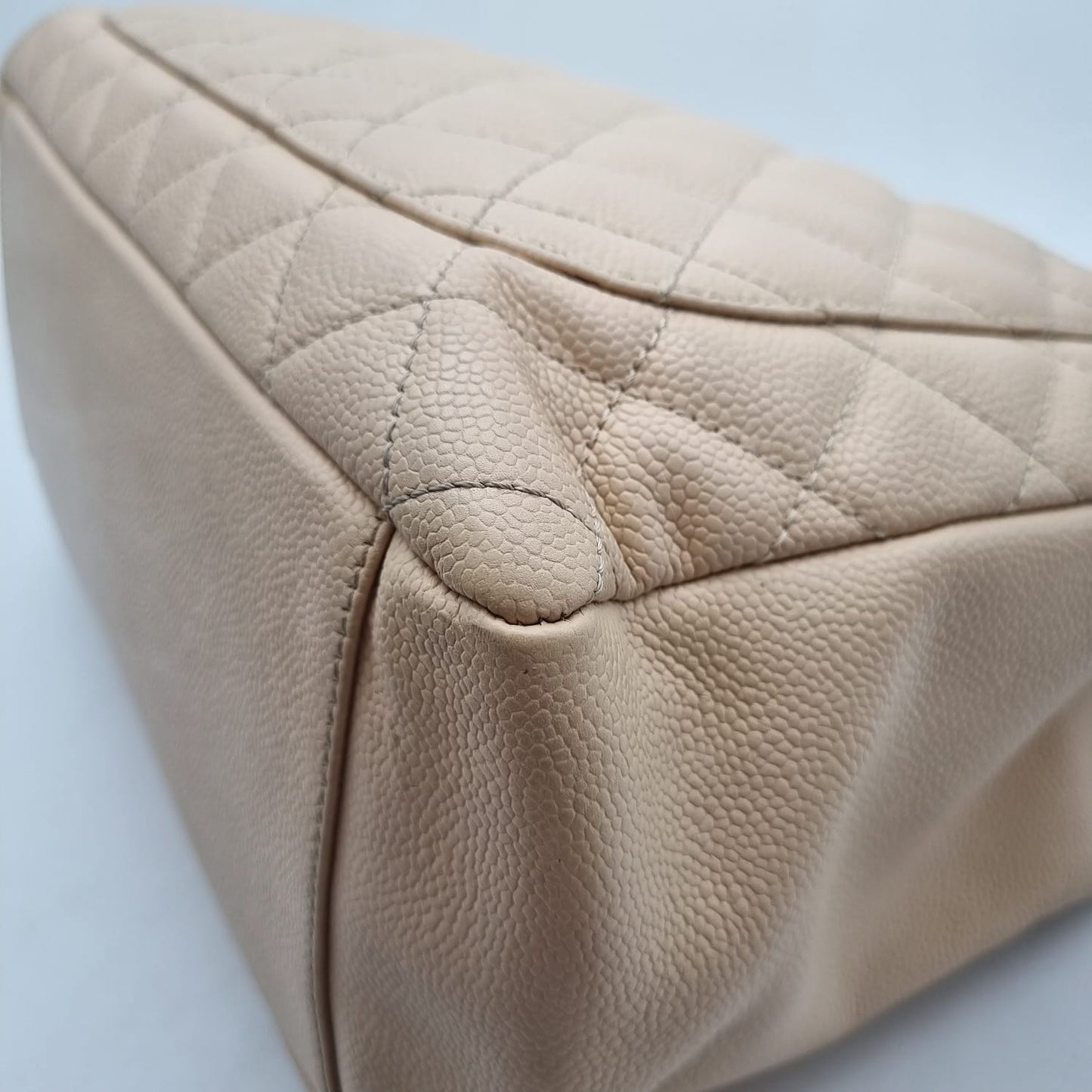 Chanel GST Beige Caviar GHW #12 Size 32x13x24