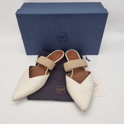 Malone Maisie Mules Flat Cream Size 39/26 (dari ujung)