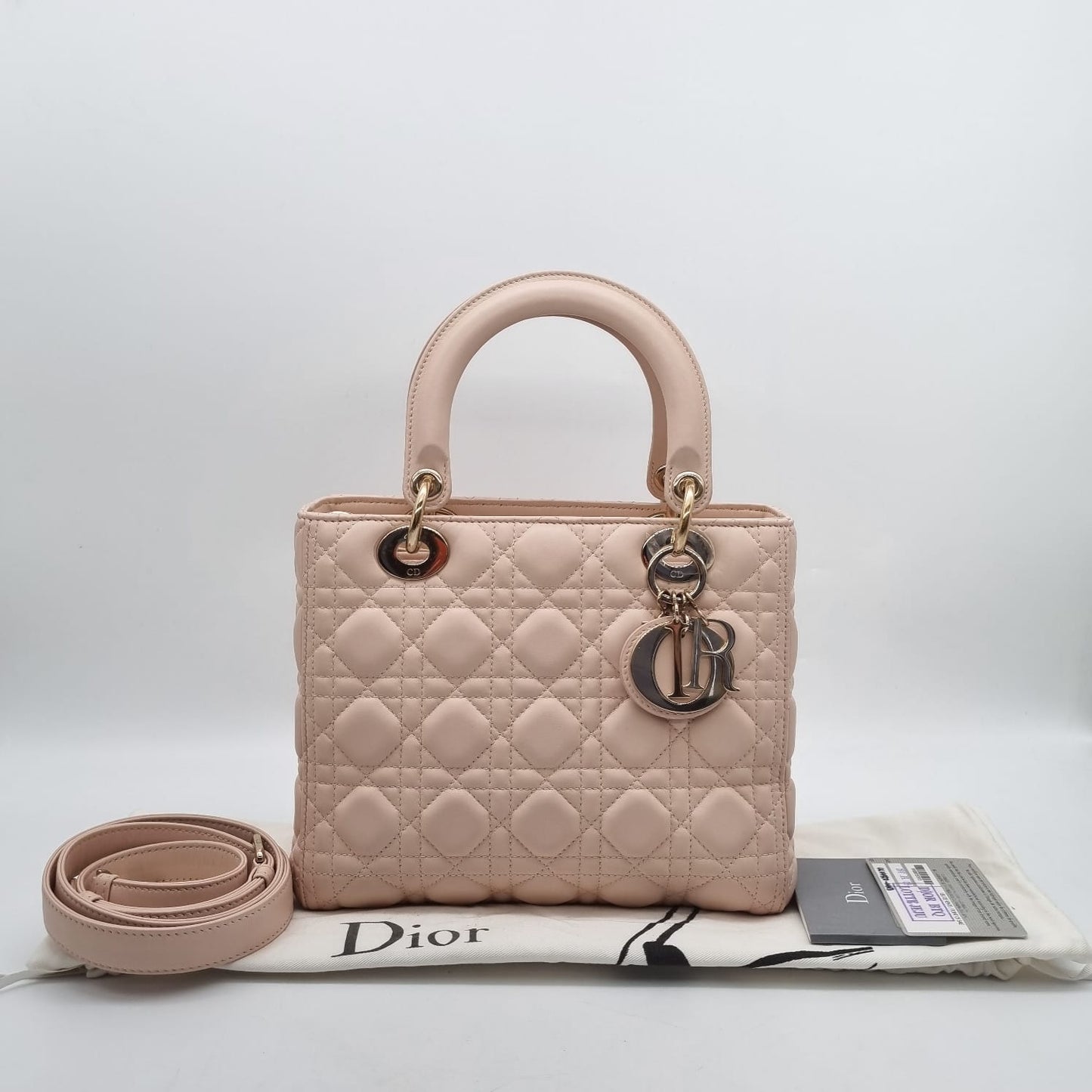 Dior Lady Dior Medium Lotus GHW 2017 Size 24x11x21