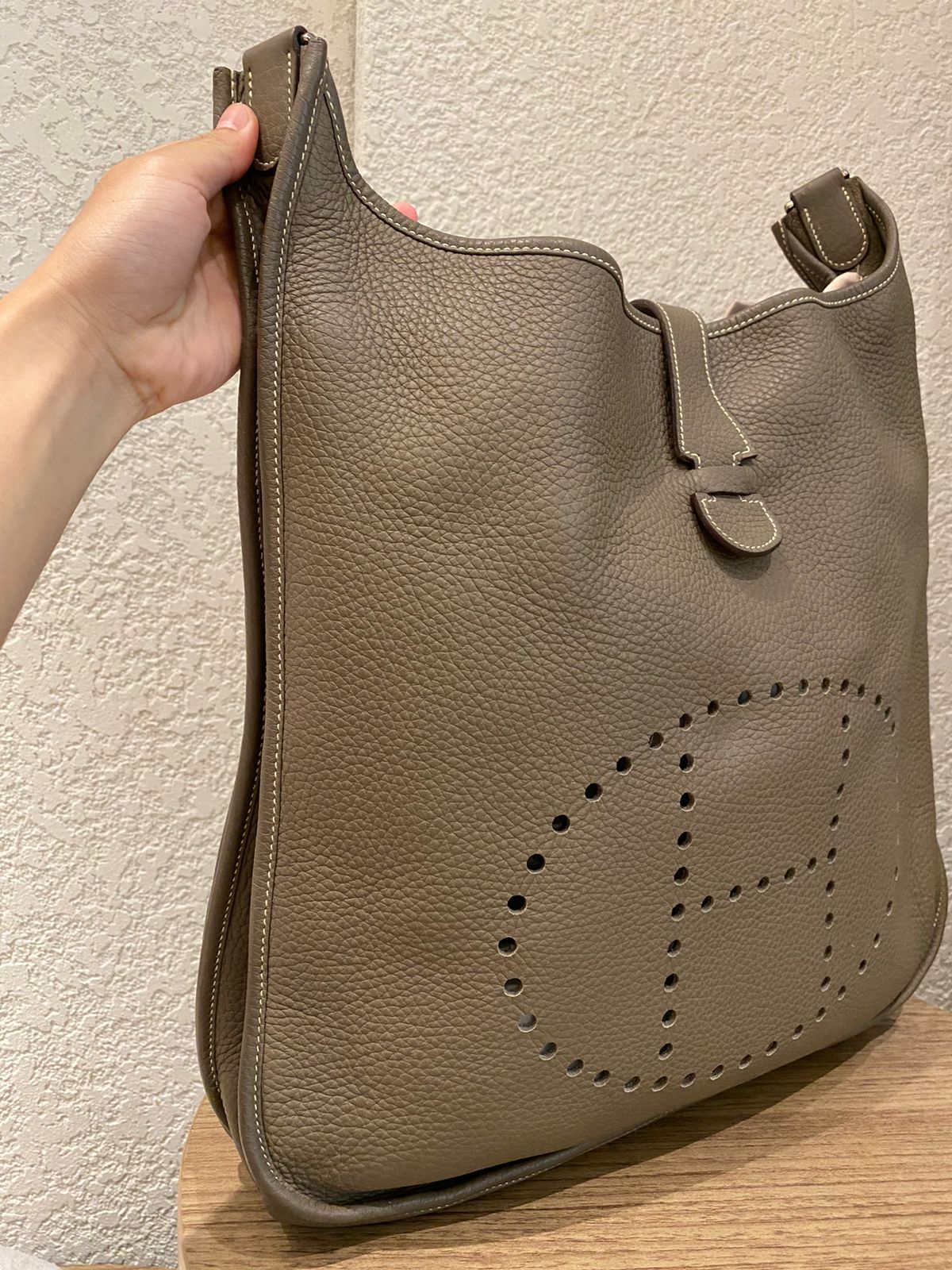 Hermes Evelyne TGM Clemence Etoupe PHW #N Size 40x10x38