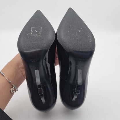 Yves Saint Laurent Opyum Patent Leather Pumps All Black Size 37/25 Dari Ujung