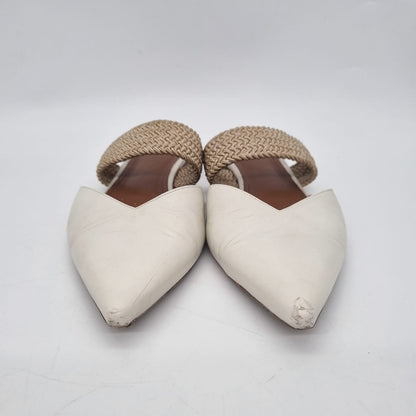 Malone Maisie Mules Flat Cream Size 39/26 (dari ujung)