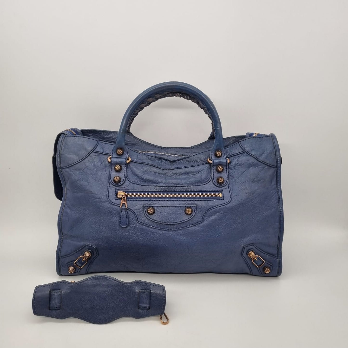 Balenciaga Classic Reguler City Blue GHW #K 2012 Size 38x10x27