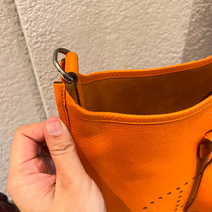Hermes Evelyne PM Epsom Leather Orange #I Kotak Size 29x8x30