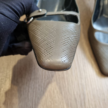 Bally Kitten Heels Etoupe Size 36,5/24