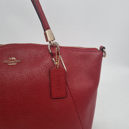 Coach Kelsey Pebble Leather Red 2in1 Size 27x8x20