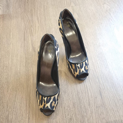 Giuseppe Zanotti Heels Leopard Black Size 38/25 Dari Ujung