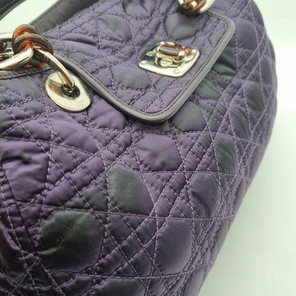 Dior Cannage Quilted Charming Lock Flap Shoulder Purple 2010 Size 45x14x25