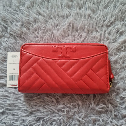 Tory Burch Alexa Zip Continental Wallet Red Size 19x11