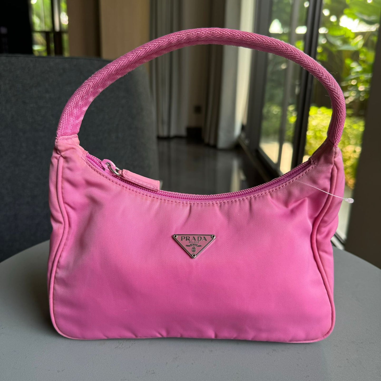 Prada Re Edition Handbag Nylon Pink Size 23x7x14