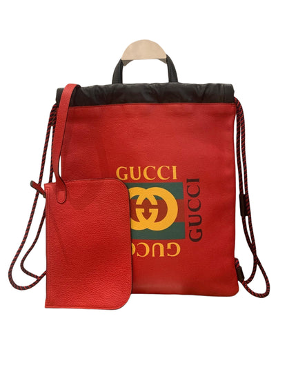 Gucci Backpack Leather Red Multicolor Size 30x35