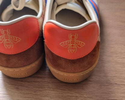 Gucci GG Web Sneakers Suede Brown Multi Size 9/28,5 cm