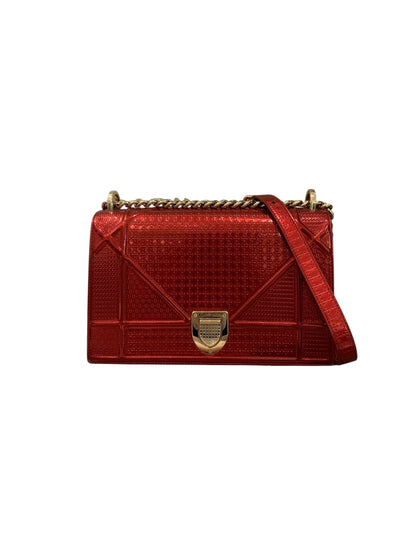 Dior Diorama Medium Metallic Red 2018 Size 25x10x16