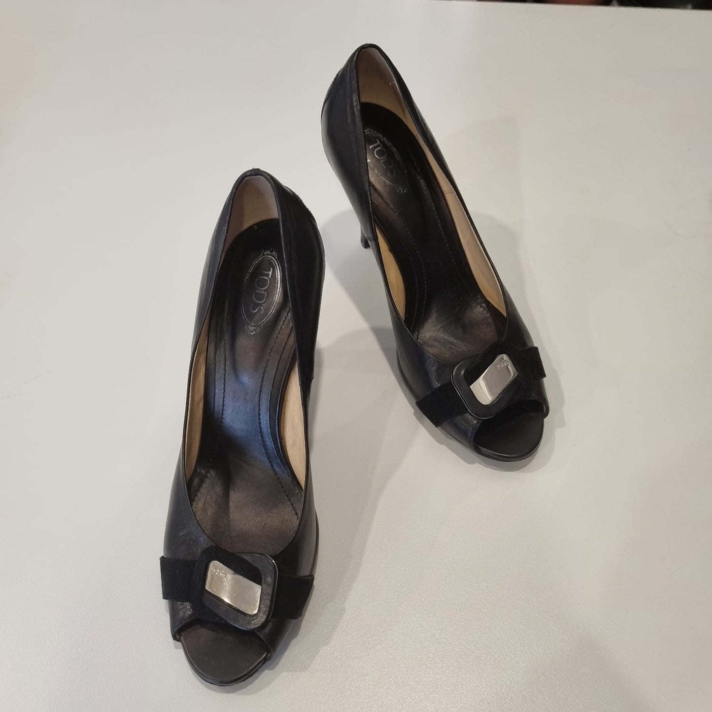 Tod's Leather Heels Black Size 39/25,5