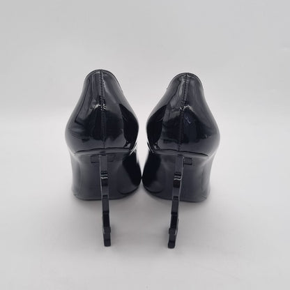 Yves Saint Laurent Opyum Patent Leather Pumps All Black Size 37/25 Dari Ujung