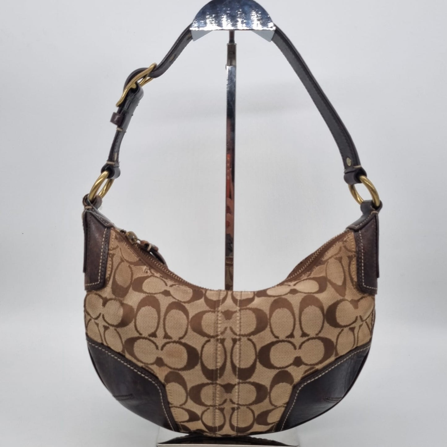 Coach Signature Mini Hobo Bag Brown Size 29x16