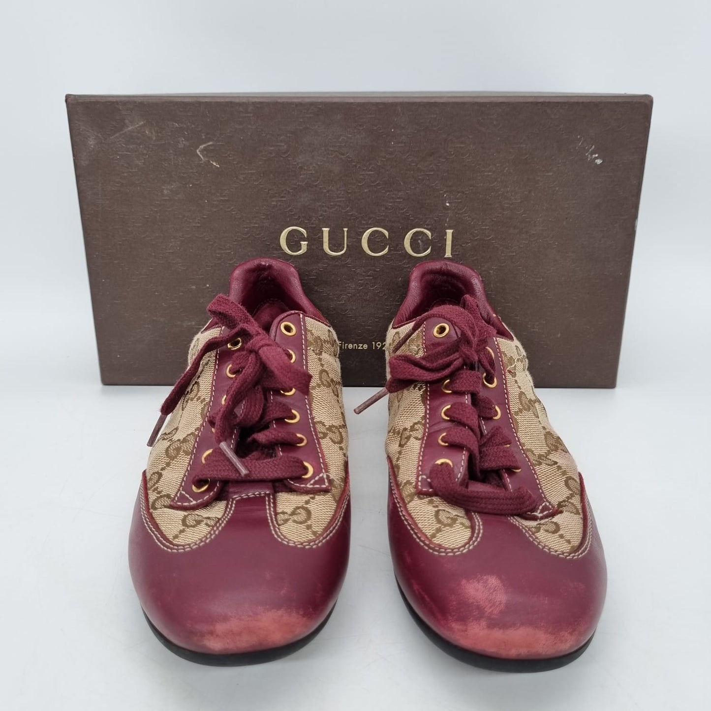 Gucci Sneakers GG Burgundy Size 35/24