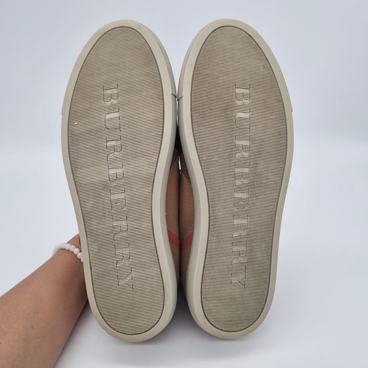 Burberry House Check Canvas and Leather Sneakers Size 38/25,5