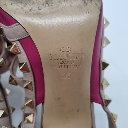 Valentino Garavani Rockstud Heels Maroon Size 35/23 dr ujung