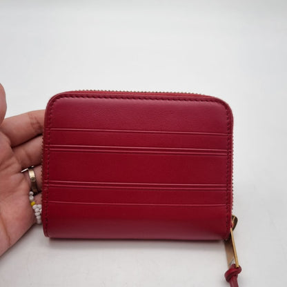 Dior Stripe Medium Zipper Wallet Red 2020 Size 11x9