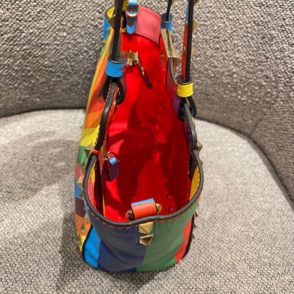 Valentino Garavani Rockstud Small Tote Rainbow Bag Size 19x9x17