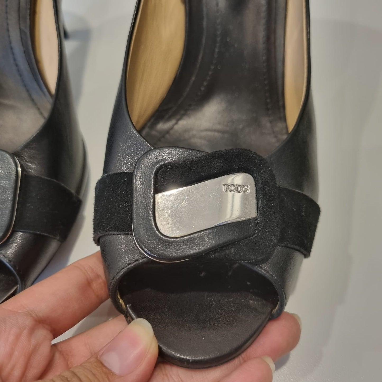 Tod's Leather Heels Black Size 39/25,5