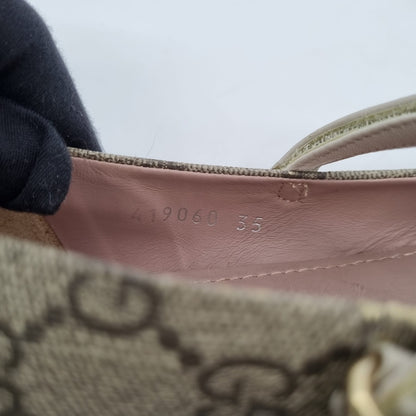 Gucci Kids Girls GG Canvas Ballerina Size 35/23,5