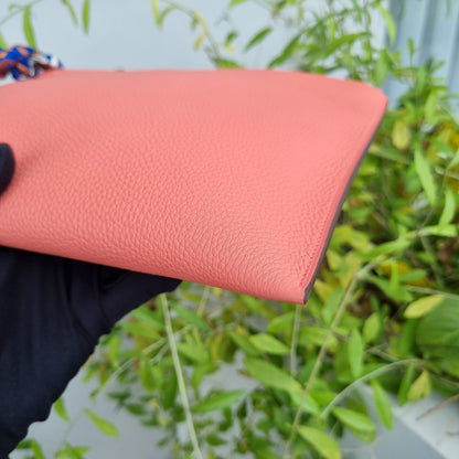Hermes Bazaar Clutch Bag Logo Pink #T 2015 And Twilly Tie Silk Size