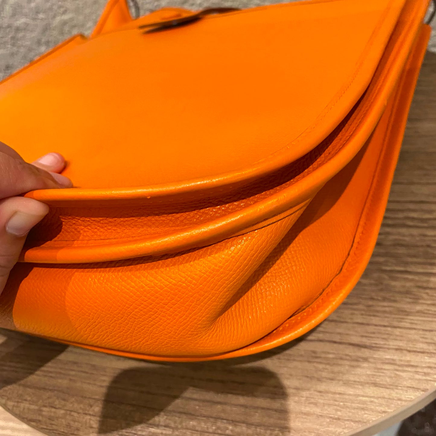 Hermes Evelyne PM Epsom Leather Orange #I Kotak Size 29x8x30