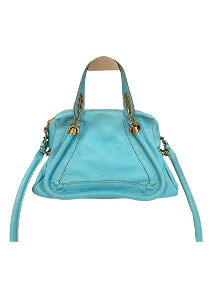Chloe Paraty Leather Blue Sky Size 37x15x22