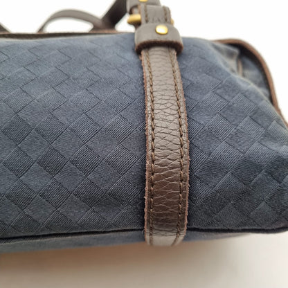 Bottega Veneta Vintage Mini Hand Bag Canvas Navy Size 25x12x13