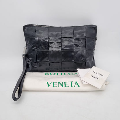 Bottega Veneta Intrecciato Travel Organizer Clutch Black Size 27x18
