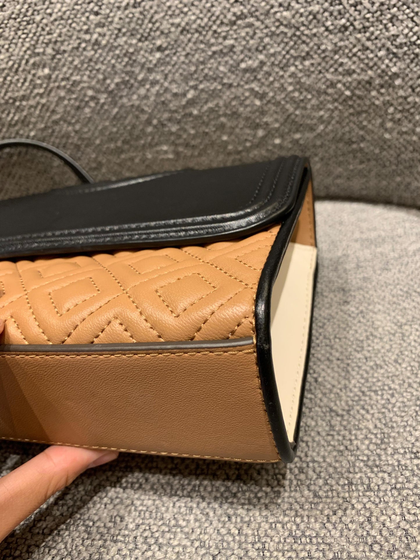 Tory Burch Fleming Convertible Black Brown Size 21x6x14