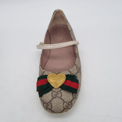 Gucci Kids Girls GG Canvas Ballerina Size 35/23,5