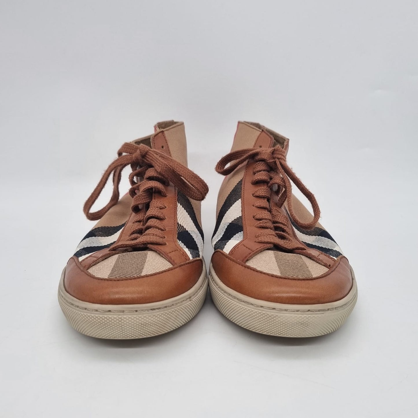 Burberry House Check Canvas and Leather Sneakers Size 38/25,5