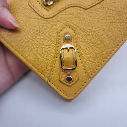 Balenciaga Potefeuille Flap Wallet Yellow SHW #B 2017 Size 19x10