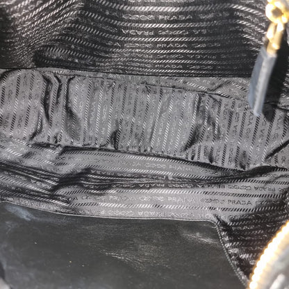 Prada Hobo Bag Leather Black GHW Size 40x13x30