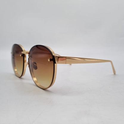 Linda Farrow Sunglasses Brwon Ombre Gold Freme