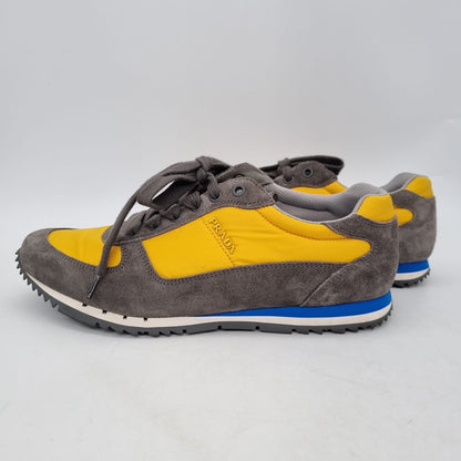 Prada Sneaker Suede Grey Yellow Size 7/27