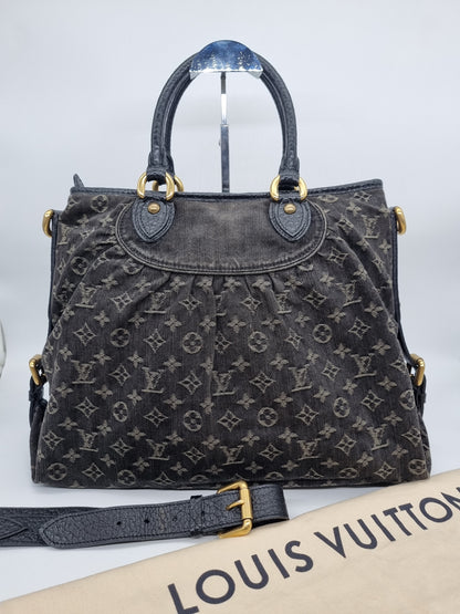 Louis Vuitton Neo Cabby Monogram Black Denim 2008 Size 44x11s35