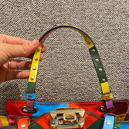 Valentino Garavani Rockstud Small Tote Rainbow Bag Size 19x9x17