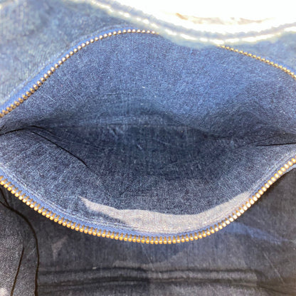 Prada Canapa Shopping Tote Blue Denim 2014 Size 40x25x25