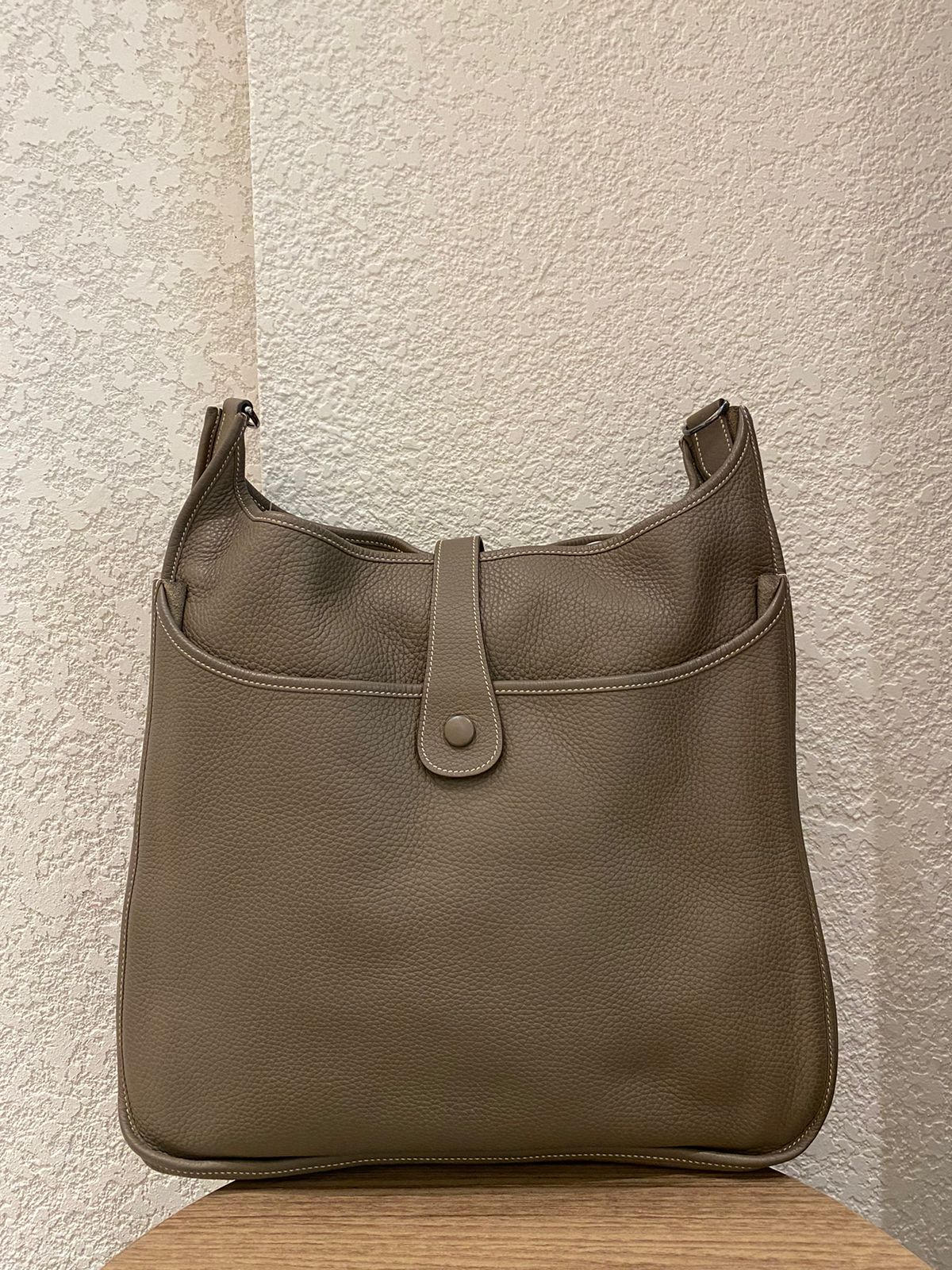 Hermes Evelyne TGM Clemence Etoupe PHW #N Size 40x10x38