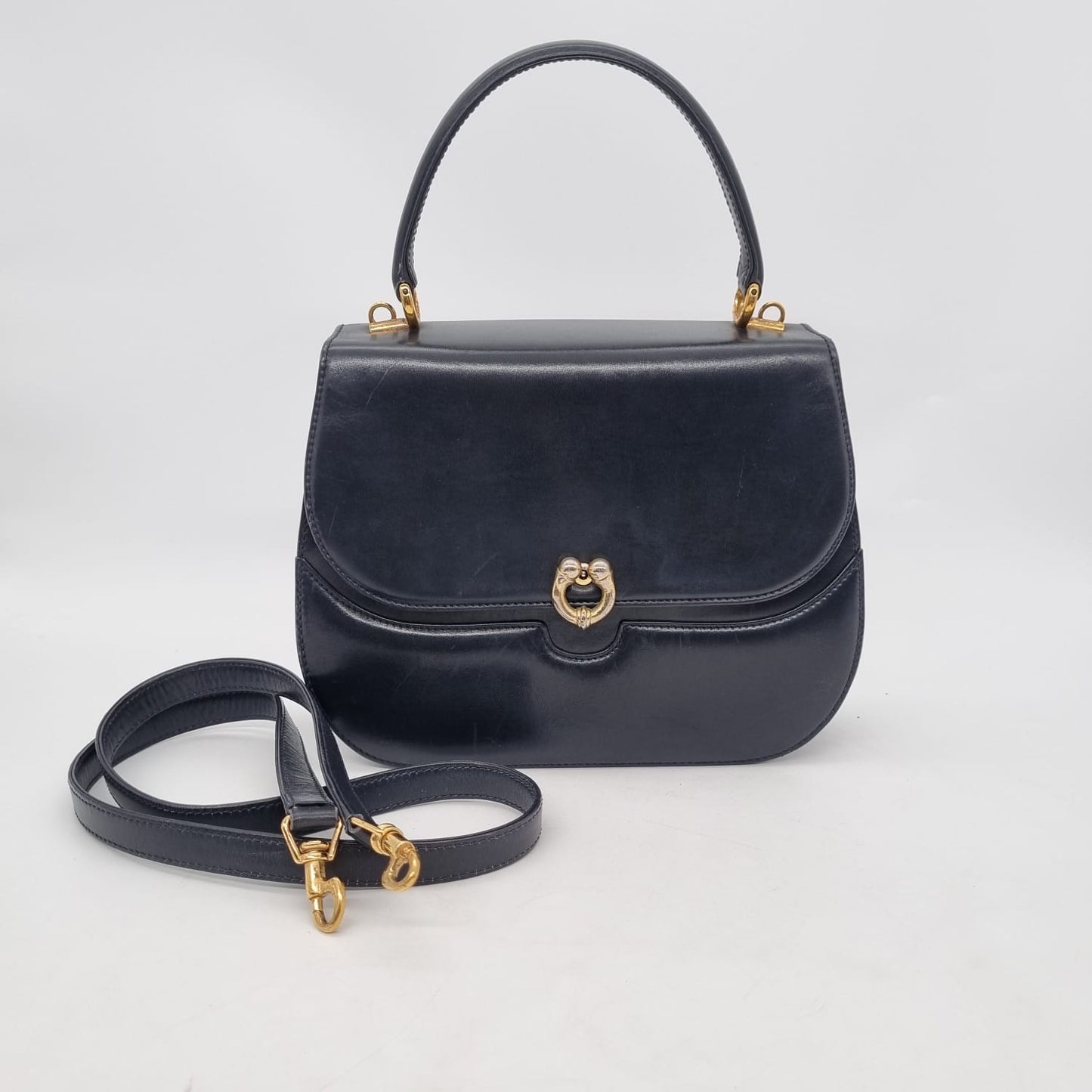 Gucci Vintage Shoulder Bag Black Size 21x28x18