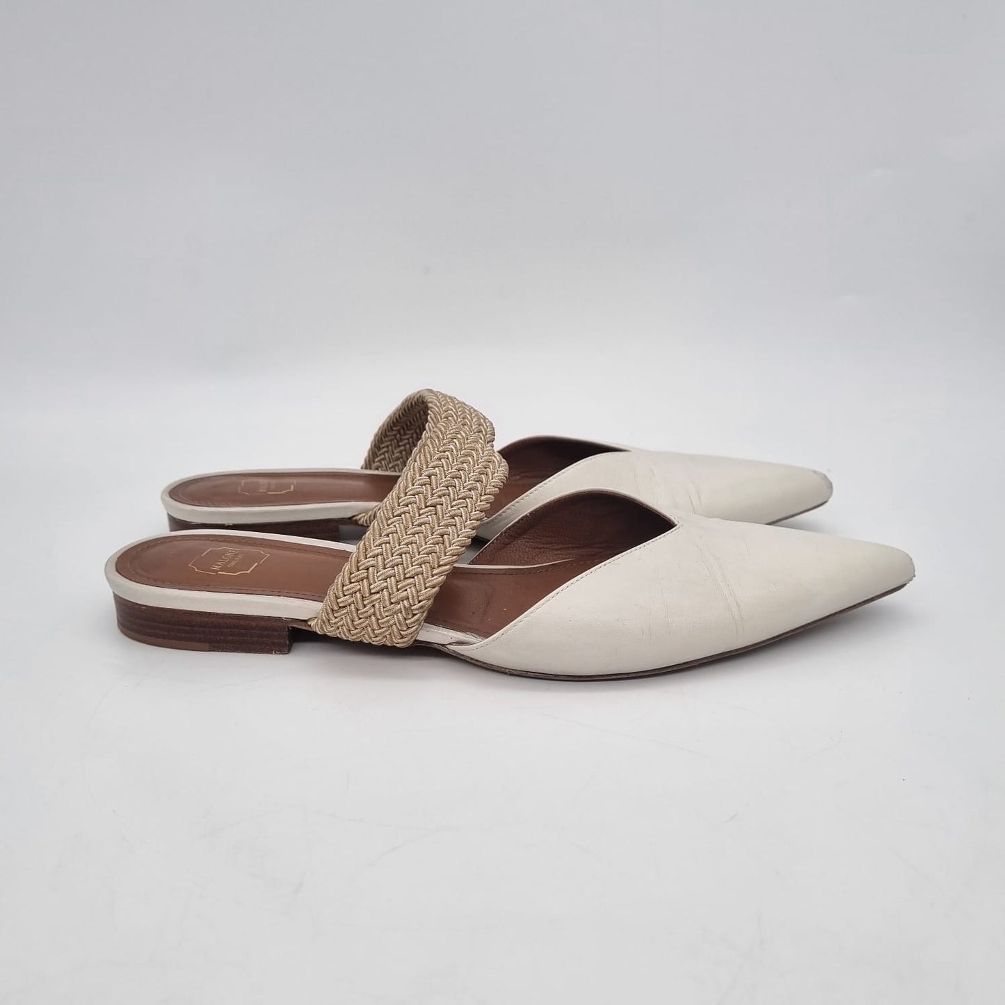 Malone Maisie Mules Flat Cream Size 39/26 (dari ujung)