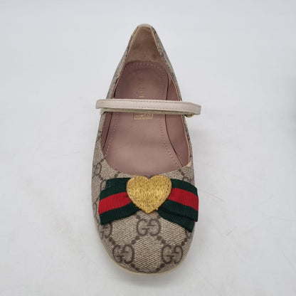 Gucci Kids Girls GG Canvas Ballerina Size 35/23,5