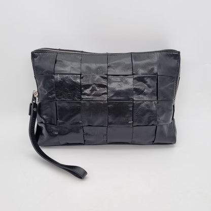 Bottega Veneta Intrecciato Travel Organizer Clutch Black Size 27x18