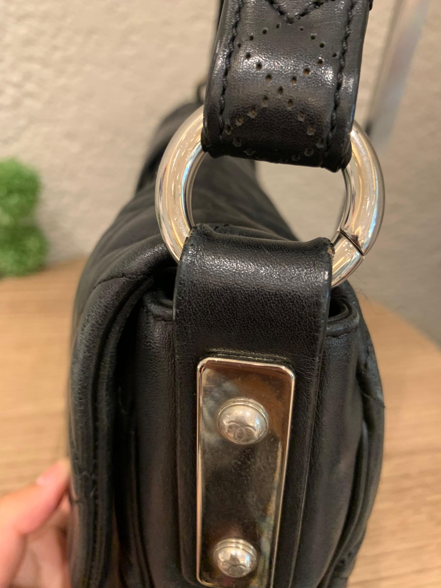 Chanel Quilted Door Latch Flap Shoulder Bag Black #12 Size 30x6x16
