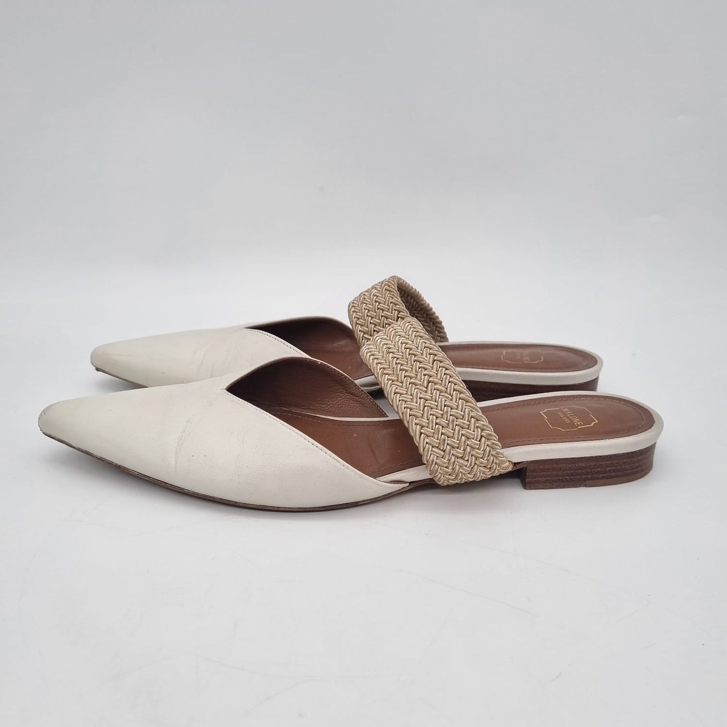 Malone Maisie Mules Flat Cream Size 39/26 (dari ujung)