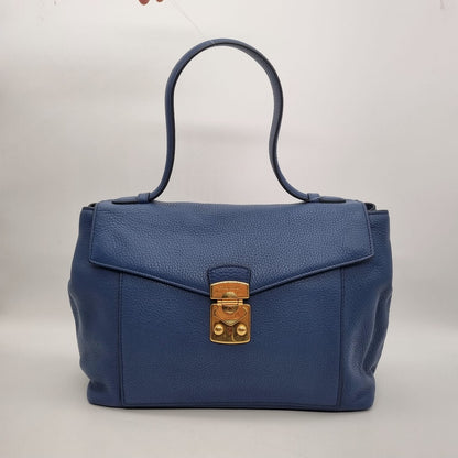 Miu Miu Push Lock Top Handle Blue Graniet Size 31x13x25